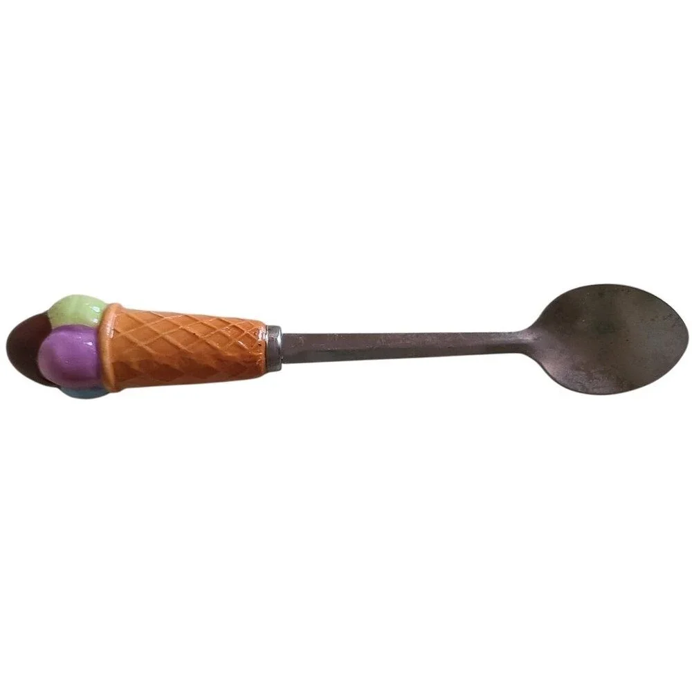 vintage ice cream sundae old fashioned fountain metal spoon